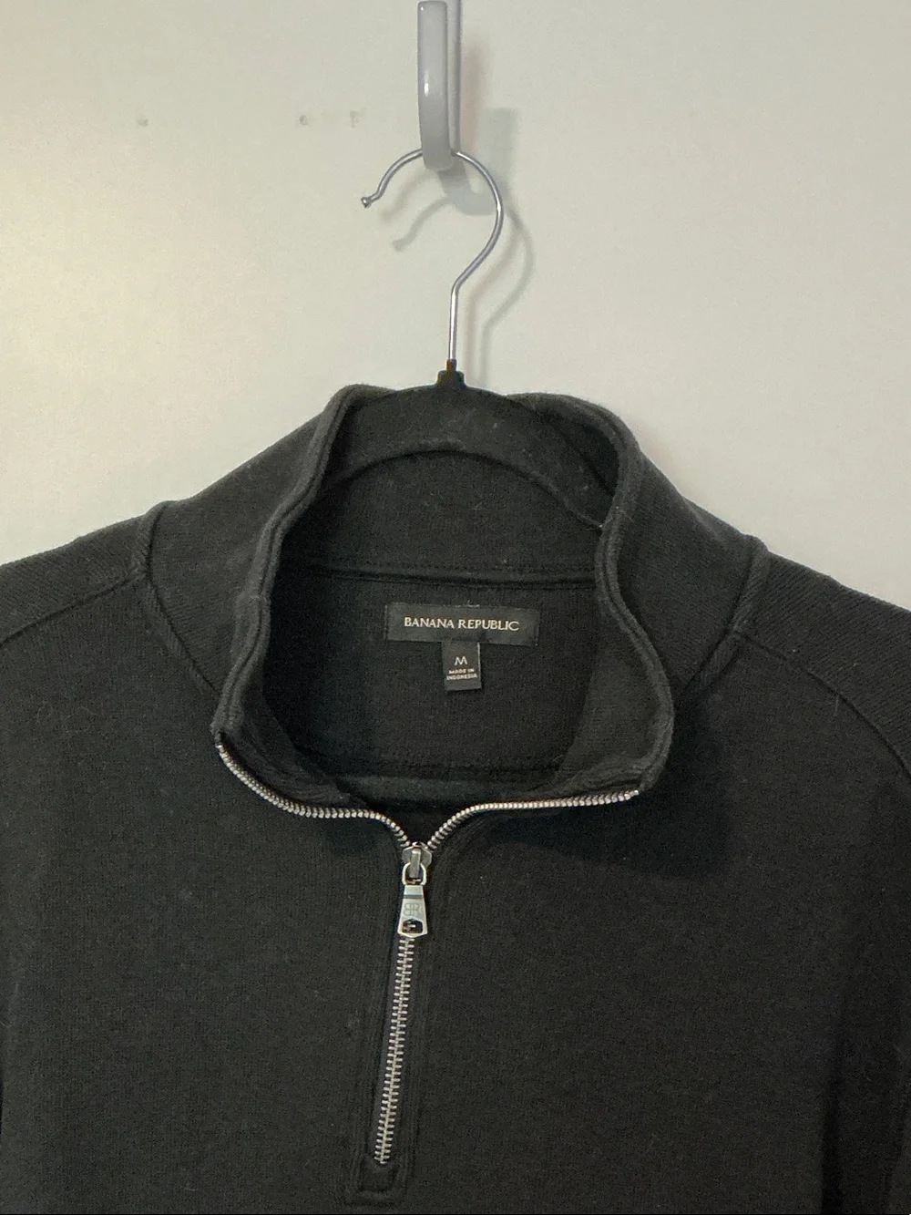 Banana Republic Black Zip-Neck Sweater